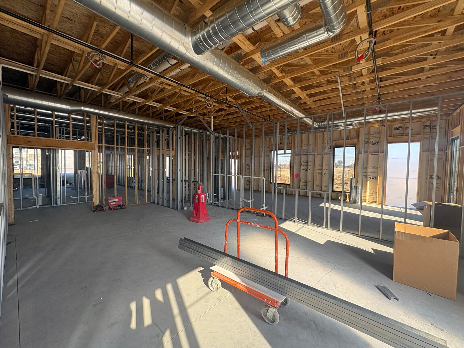 Interior drywall installation on a Minnesota construction project